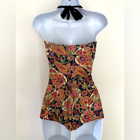 POPINA Paisley 50s Inspired Bathing Suit / S - Picture 3 of 9